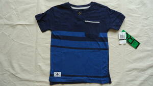 LRG Odd Stripe Henley 半袖 Tシャツ 紺 4T(110) %off エル・アール・ジー 子供用 半袖 ヘンリーネック Tシャツ レターパックライト