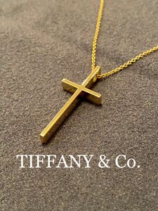 Tiffany ティファニー クロス ネックレス 18K イエロー ゴールド YG