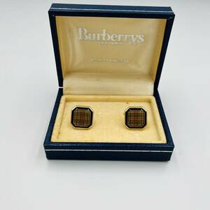 美品　バーバリー　BURBERRY　ノバチェック　カフスボタン カフリンクス ゴールド 箱付き　ビジネス　フォーマル　ノヴァチェック