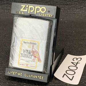 1000円スタート ZIPPO 未使用 WILDTURKEY ワイルドターキー バーボンウイスキー 化粧箱有り オイルライター ジッポー 1998年製 Z0043