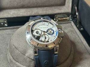 【HARRY WINSTON】正規品 ハリーウィンストン『オーシャン ダイバー クロノグラフ』410/MCA44WZB.WB メンズ 自動巻き 【中古】