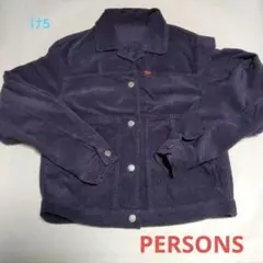 【PERSONS】フリーサイズ　くすみパープル系色合い　コーデュロイジャケット