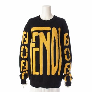 【フェンディ】Fendi　20AW ズッカ ロゴ クルーネック ニット セーター トップス FZY111 ブラック 50 【中古】【正規品保証】202911