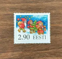 外国切手　エストニア　1997　クリスマス小人たち　1種