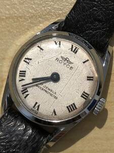 【手巻き/稼働確認済み】希少 ROYCE ロイス Swiss スイス時計 レディース腕時計 アンティーク ヴィンテージ ホワイト文字盤 