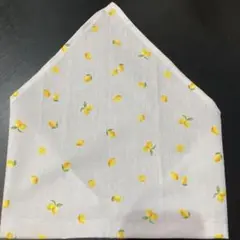 ハンドメイド　キッズ三角巾（レモンライトグレー）
