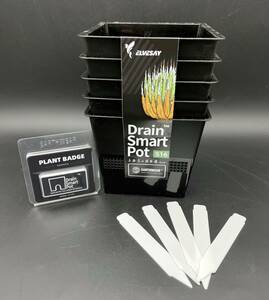 送料無料 アガベ プラ鉢 Drain Smart Pot ブラック 5個セット 新品未使用 多肉食物 コーデックス パキポディウム 発根管理