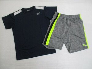 【お買得】★MIZUNO/ミズノ★トレーニングウェア上下セット　①半袖Ｔシャツ/ネイビー　②ハーフパンツ/グレー　Ｍサイズ