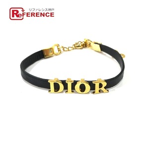 Dior ディオール ロゴ チョーカー バングル アクセサリー ブレスレット ブラック レディース【中古】