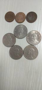 【送料無料】中華民国 10円硬貨　80年、81年、83年、94年、96年＋1円硬貨3枚の8枚セットで