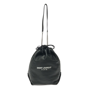 サンローランパリ SAINT LAURENT PARIS ショルダーバッグ 538447 テディ ナッパレザー 黒 チェーンショルダー/巾着型 美品 バッグ