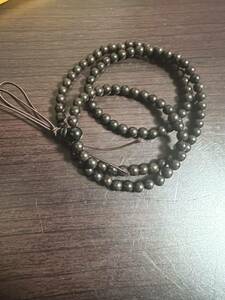 新品　黑檀木超大仏珠.数珠.念珠.ブレスレット珠直径6mm 三層巻き勧め　送料無料