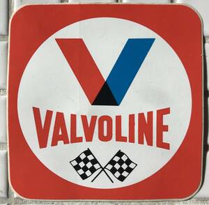 【未使用】Valvoline バルボリン ステッカー オレンジ 正方形 未使用 販促品 自動車 旧車 自動車オイル 70年代 シール デカール 昭和レトロ