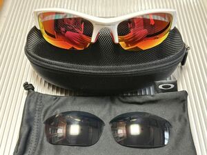 ★美品偏光★OAKLEY FLAK JACKET ポリッシュドホワイト03-882 63○20