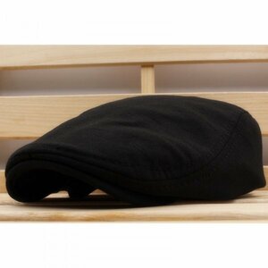 ハンチング帽子 ニット帽子 Knit 薄目生地 カジュアル シンプル ポリ キャップ 帽子 55cm～57cm BK HC169-1