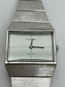 【4868】TISSOT 腕時計　レディース　スクエア文字盤　手巻き　2針　2071-10784.32　ステンレス　不動現状品