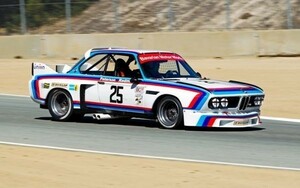 BMW 3.0 CSL (Group 2) E9 レースカー 1975年 絵画風 壁紙ポスター ワイド版 603×376mm はがせるシール式 009W2
