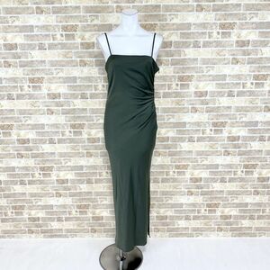 1円 ドレス ZARA キャミドレス S USサイズ 緑系 カラードレス キャバドレ 発表会 イベント　中古４０１４