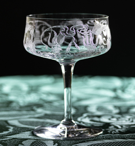 1921年～ ケンブリッジグラス マジョリー クリスタル エッチング カクテル シャンパン グラス 酒 バーグラス アメリカ アンティーク