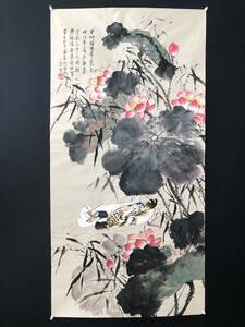 秘藏 中国近現代畫家 【徐悲鴻】 花鳥畫 純手描き 中国古美術 美術品 時代物 古賞物 中国古玩 骨董 古美味 GP0216