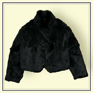 高級本毛皮◆ART ABLE/アートエイブル◆ラビットファー デザイン ジャケット/ショートコート サイズ M