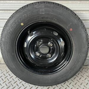 (3)★溝アリ★アトレー 12インチ 4.00B 軽トラ ダイハツ純正スチールホイール 145/80R12 １本 エコピア ☆ブリヂストン低燃費タイヤ☆