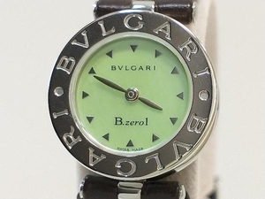 BVLGARI B.zero1 ブルガリ ビーゼロワン BZ22 S グリーンシェル文字盤 シルバー SS 社外革ベルト クォーツ レディース 腕時計 店舗受取可