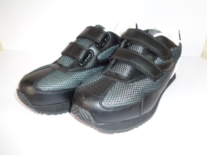 e124◆XEBEC セフティシューズ◆ジーベック 25.5cm ブラック マジックテープ 安全靴 作業靴 ワークシューズ 男女兼用 ソール削れなし