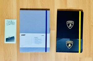 【B158】ノート ハードカバー 2冊 / LAMY ラミー paper NOTEBOOK A5 方眼, MOLESKINE モレスキン Automobili Lamborghini S.p.A プレーン