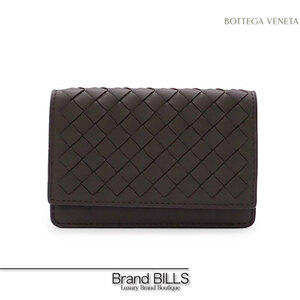 未使用品 BOTTEGA VENETA ボッテガ ヴェネタ イントレチャート カードケース 名刺入れ 174646 ブラウン カーフレザー