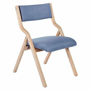 ダイニングチェア 木製 椅子 完成品 介護チェア イス 折りたたみチェア カバー洗える ブルー