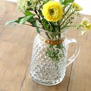 花瓶 フラワーベース おしゃれ ガラス 花器 花びん ガラスベース ハンドル付きガラスベース シェイプ 送料無料(一部地域除く) kan9353
