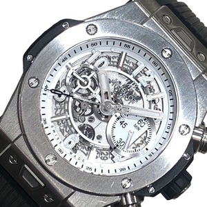 ウブロ HUBLOT ビッグバン ウニコ ブラック&ホワイト 日本限定 411.NE.2010.LR.JSM115 ホワイト チタン 腕時計 メンズ 中古