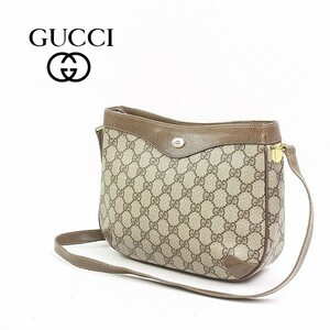 ヴィンテージ◆GUCCI/オールド グッチ PVC×レザー GG柄 斜め掛け ショルダー バッグ