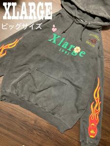 XLARGE PIGMENT DYLED PUFF LOGO　L プルオーバー パーカー ピグメント 