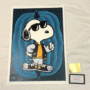 世界限定100枚 DEATH NYC スヌーピー SNOOPY 草間彌生 かぼちゃ Dismaland ポップアート PEANUTS アートポスター 現代アート KAWS Banksy