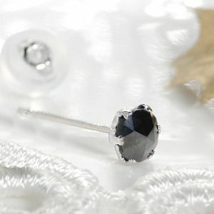 新品pt900 ブラックダイヤモンド ピアス AAAクラス 片耳用 人気 シンプル 0.15ct pia015pt