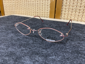 未使用品 Flair/フレアー ツーポイント フレーム JET SET 666 ドイツ製 レッド系 リムレス 眼鏡 メガネ アイウェア 札幌市