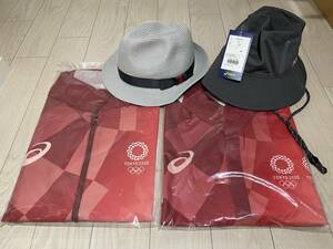 【即決】4XLサイズ 東京2020オリンピック 審判 ボランティア支給 ジャケット シャツ ハット 帽子セット 赤ジャケット