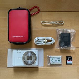 ソニー SONY デジカメ デジタルカメラ サイバーショット DSC-WX350 ホワイト 白 美品 SDカード ZEROSHOCK ケース 付属