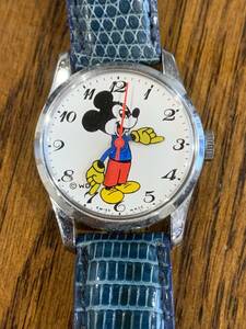 レトロ 稼働品 ミッキーマウス 機械式手巻き 腕時計 白文字盤 Swiss made
