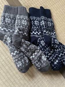 冬用ソックス　靴下　二足組　フリーサイズ