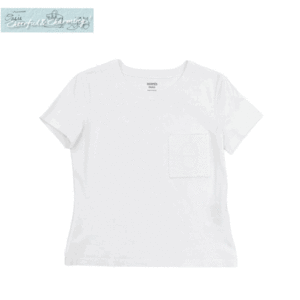 HERMES Tシャツ 38 ホワイト コットン シェーヌダンクルマイヨン刺繍ポケット ポケT 国内購入