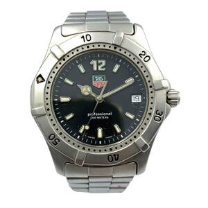 1円スタート■ TAG HEUER タグホイヤー Proffesional プロフェッショナル 200M WK1110 ダイバーズ 腕時計 QZ / 90s / 稼働品 /SS /