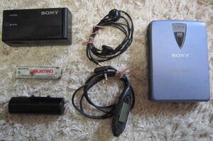 ☆ SONY ソニー ラジオカセットプレーヤー WM-FX2 ブルー WALKMAN ウォークマン リモコン RM-WM79F イヤホン MDR-E741 ☆