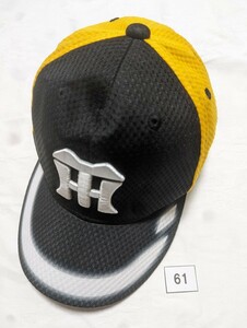 61, 阪神タイガース／キャップ、帽子、黄黒＋ライン