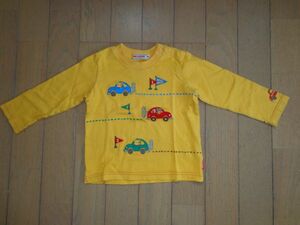 ミキハウス★車とプッチー黄色の長袖Tシャツ★80