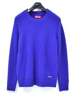 X-girl エックスガール RIB KNIT L/S TOP リブニット 2 BLUE ブルー CREW NECK LOW GAUGE SWEATER クルーネック ローゲージセーター