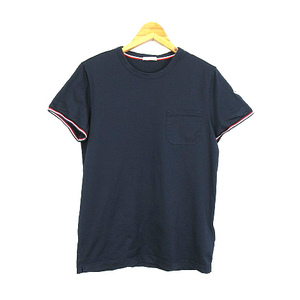 モンクレール MONCLER D10918019800 8390Y MAGLIA T-SHIRT ロゴ ワッペン 半袖 Tシャツ 紺 ネイビー M メンズ