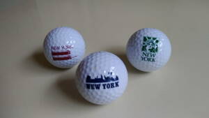 【新品】NEW YORK名所（含.貿易センタービル） 絵柄入り スポルディング ゴルフボール 3個
